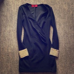 Black Akira Chicago Red Label dress w rhinestones